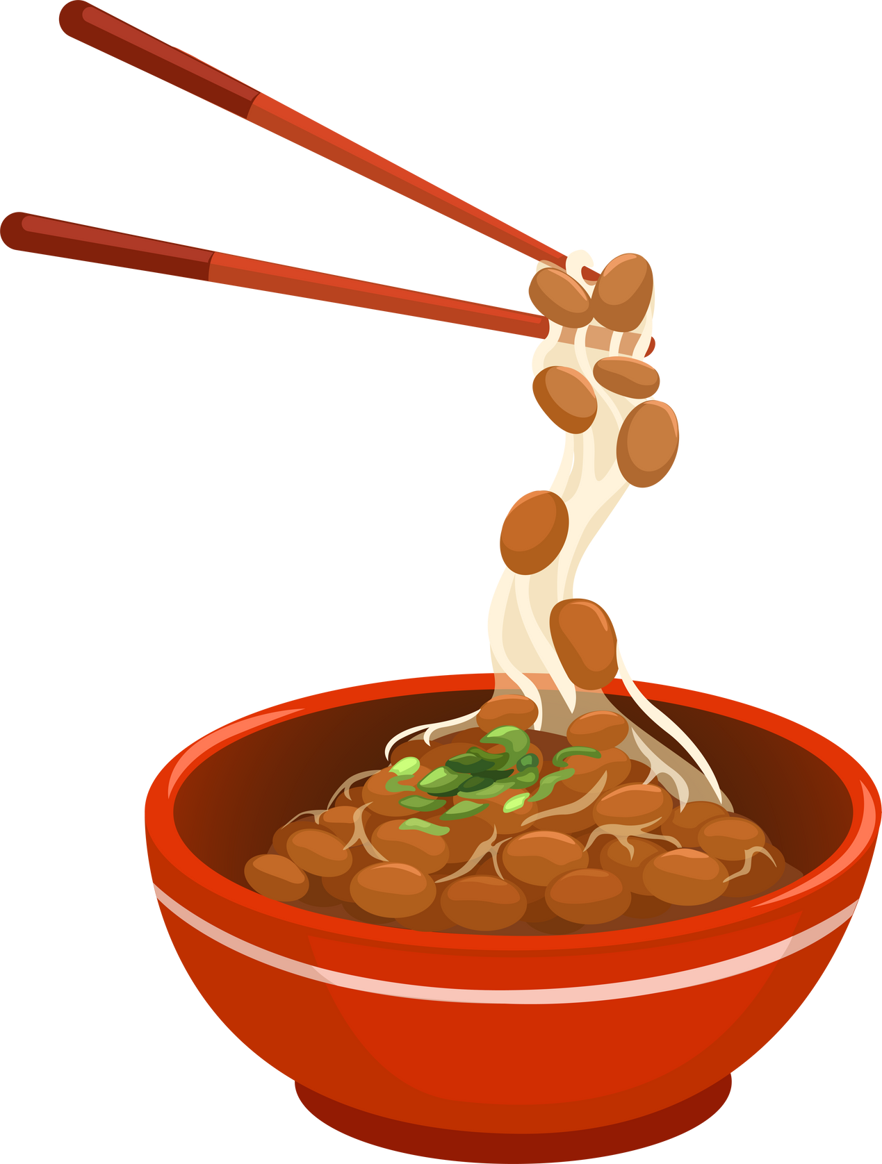Natto Fermented Soy Bean Japanese Food Cartoon